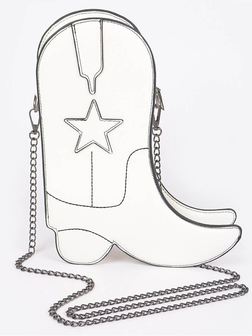 White Star Cowboy Boot Crossbody Bag